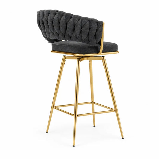 Tabouret en tissu et métal doré pivotant 105 cm