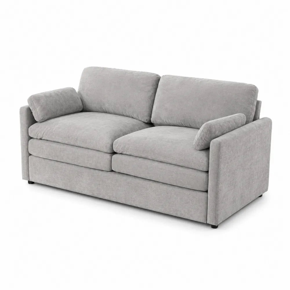 Canapé 2 Places Tissu Polyester Gris