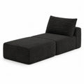 Chaise Longue Modulable en Velours Noir