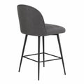Tabouret de bar en cuir synthétique gris avec cadre en métal