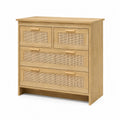 Commode en bois et rotin 91x40x95 cm