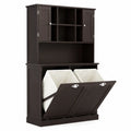 Armoire de rangement en bois avec paniers inclinables Marron Foncé